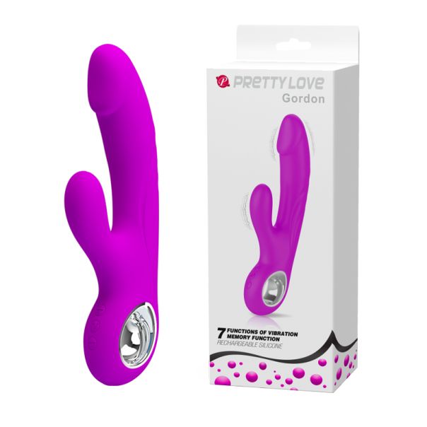 Ljubičasti vibrator sa dodatnom stimulacijom klitorisa Gordon - 014513