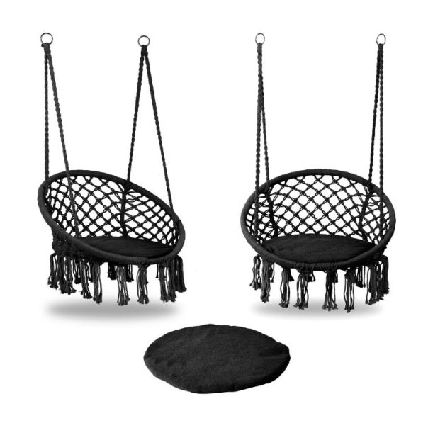 MODERNHOME Viseća ljuljaška za terasu Modern 2, crna - GW-076 BLACK