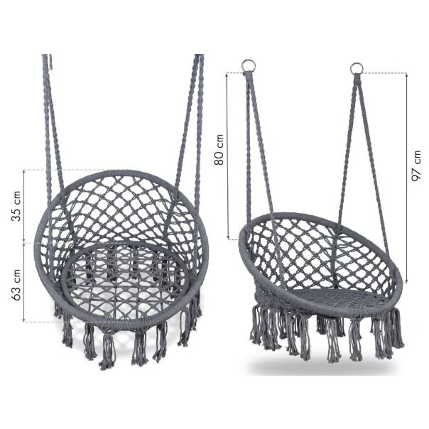 MODERNHOME Viseća ljuljaška za terasu Modern 2, siva - GW-076 GREY