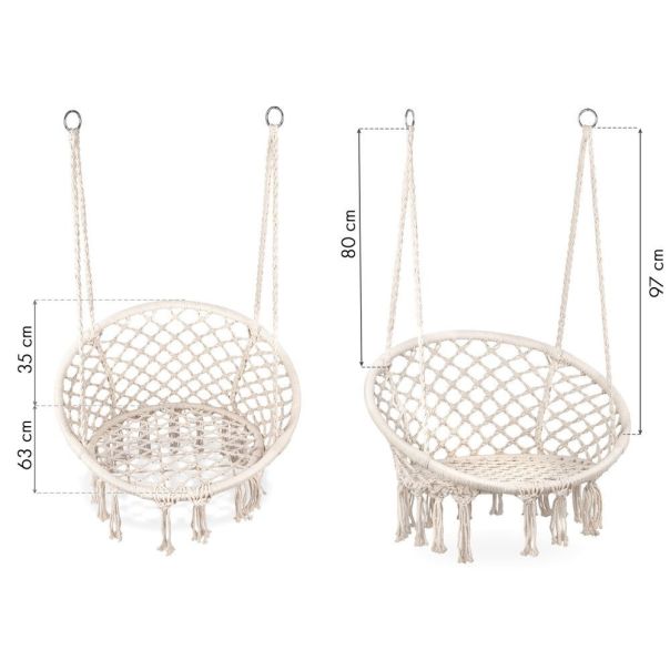 MODERNHOME Viseća stolica za terasu Modern, bela - GW-076 WHITE