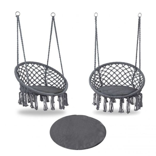 MODERNHOME Viseća stolica za terasu Modern, siva - GW-076A GREY