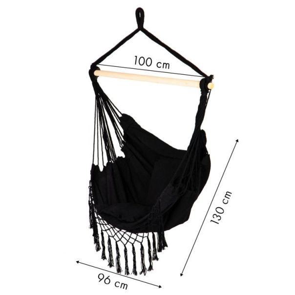 MODERNHOME Viseća stolica Rio, crna - GW-918 BLACK