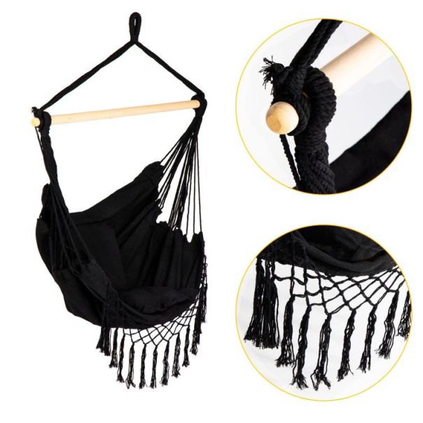 MODERNHOME Viseća stolica Rio, crna - GW-918 BLACK