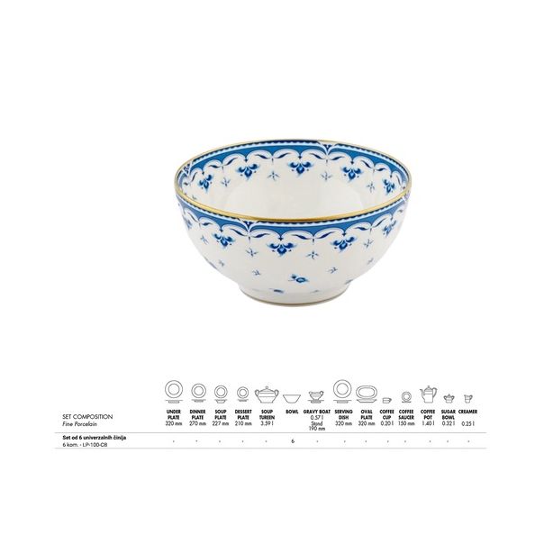 ZEPTER Set univerzalnih činija 6/1 Eden - LP-100-CB