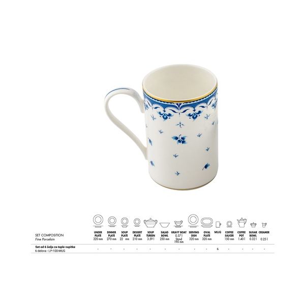 ZEPTER Set šolja za tople napitke 6/1 Eden - LP-100-MUG