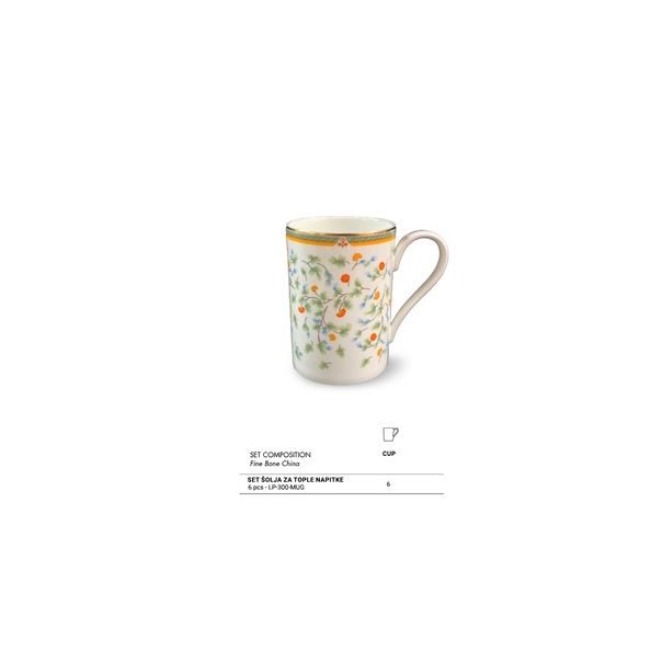 ZEPTER Set od 6 šolja za tople napitke Flora - LP-300-MUG