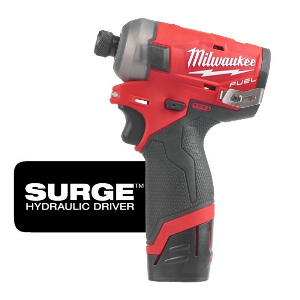 MILWAUKEE Aku. udarni odvijač hidraulični 1/4” 12V 2Ah - M12FQID-202X - 4933464973