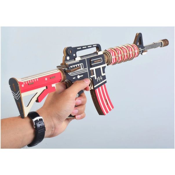3d drvena slagalica - Airsoft M4 karabinčić - 34-1-1