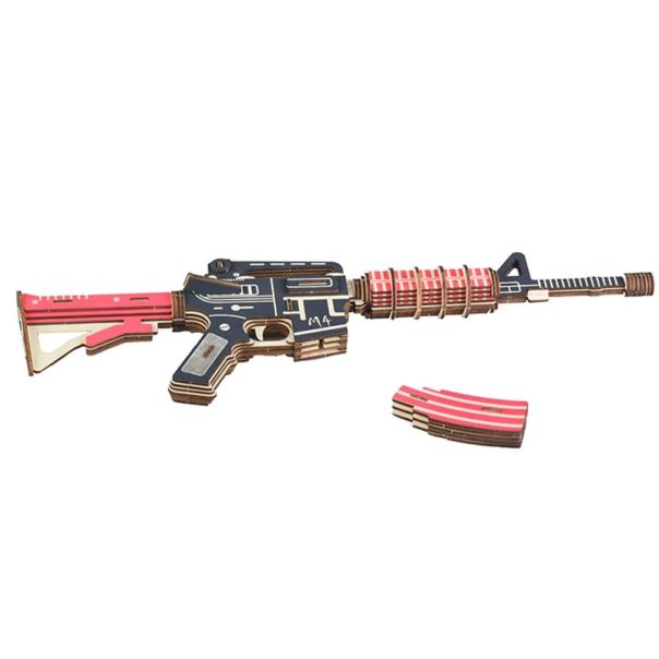 3d drvena slagalica - Airsoft M4 karabinčić - 34-1-1