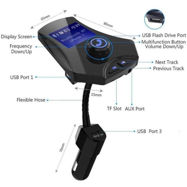 888 CAR ACCESSORIES Fm predajnik  m7 - M7APT