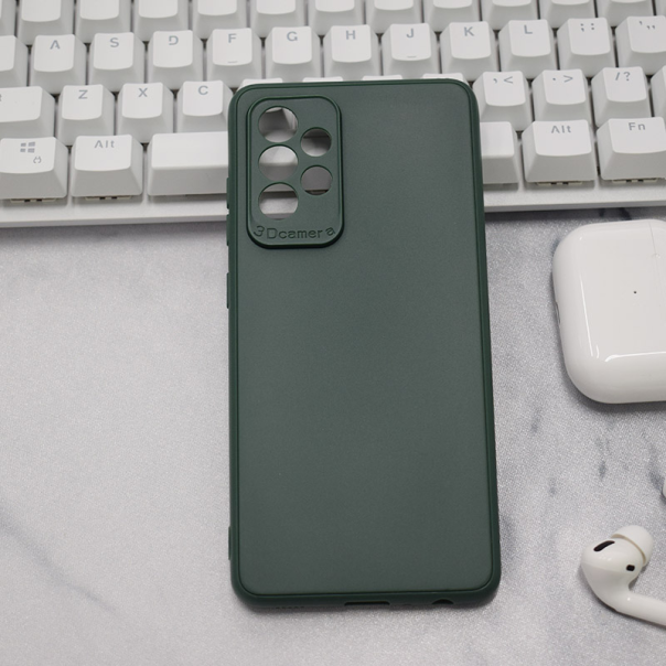 Maska za Samsung A52 4G/ A525F/ A52 5G/ A526B/ A52S/ A528B 3D Camera tamno zelena - 059949