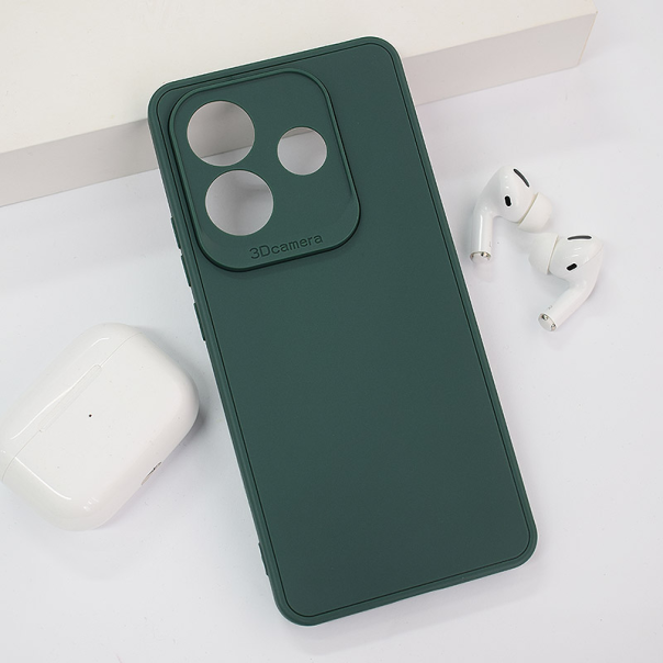 Maska za Xiaomi Redmi Note 14 5G (EU) 3D Camera tamno zelena - 615555