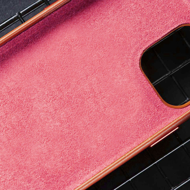 Maska za iPhone 13 Beautiful Shine Leather svetlo narandžasto - 059136-1