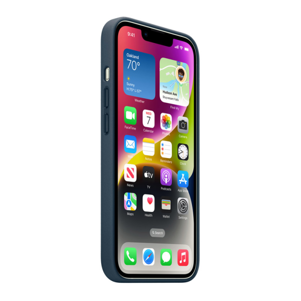 Maska za iPhone 14 pacifik Beautiful Shine Leather zelena - 058443