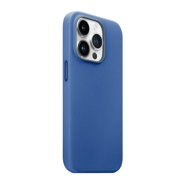 Maska za iPhone 14 Pro kobalt Beautiful Shine Leather plava - 059011