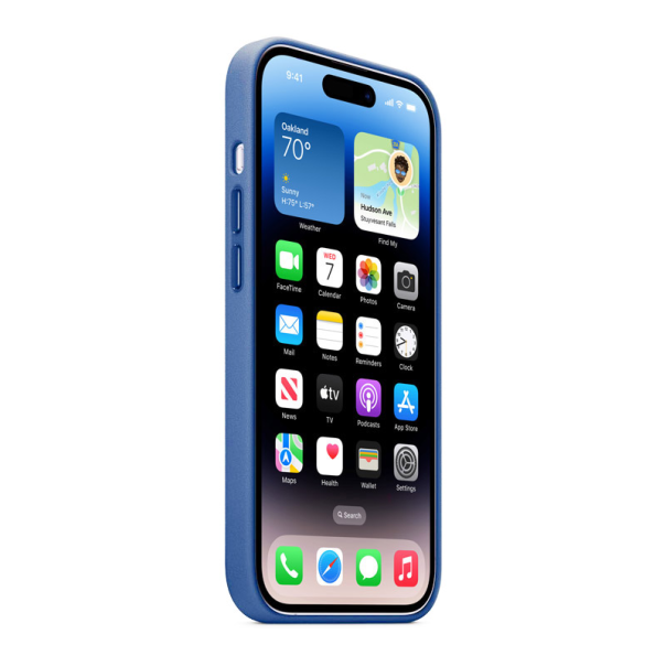 Maska za iPhone 14 Pro kobalt Beautiful Shine Leather plava - 059011