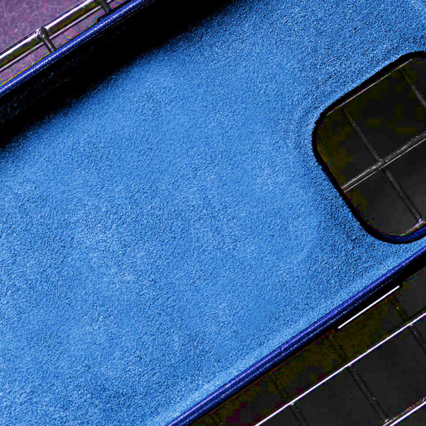 Maska za iPhone 14 Pro kobalt Beautiful Shine Leather plava - 059011