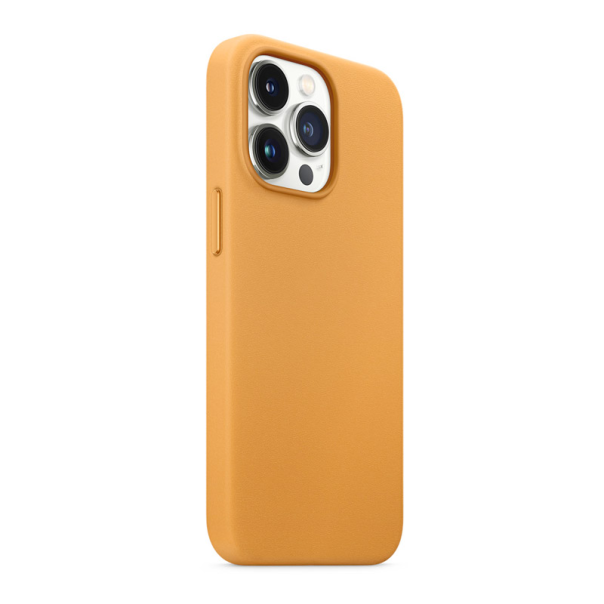 Maska za iPhone 14 Pro Max narandžasto Beautiful Shine Leather - 057555