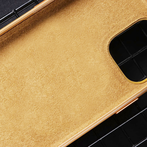 Maska za iPhone 14 Pro narandžasto Beautiful Shine Leather - 057545