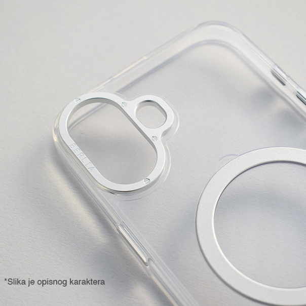 Maska za iPhone 16 Pro Berlia Clear Bracket Magnetic srebrna - 614073