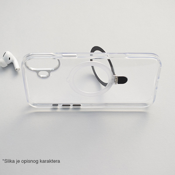 Maska za iPhone 16 Pro Berlia Clear Bracket Magnetic srebrna - 614073
