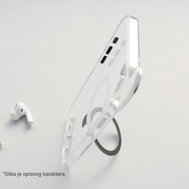 Maska za iPhone 16 Pro Berlia Clear Bracket Magnetic srebrna - 614073