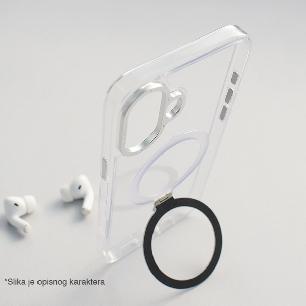 Maska za iPhone 16 Pro Berlia Clear Bracket Magnetic srebrna - 614073