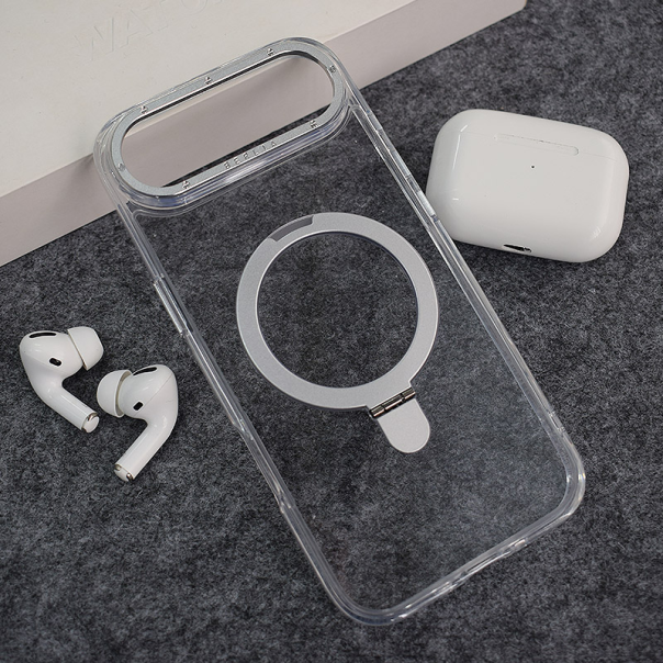 Maska za iPhone Air Berlia Clear Bracket Magnetic srebrna - 621940