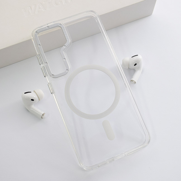 Maska za Samsung S24 Berlia Crystal Armor Magnetic, transparent bela - 616408