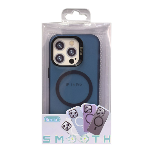 Maska za iPhone 14 Pro Max Berlia Smooth Magnet tamno plava - 608525