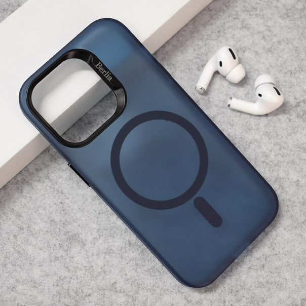 Maska za iPhone 15 Pro Max Berlia Smooth Magnet tamno plava - 608531
