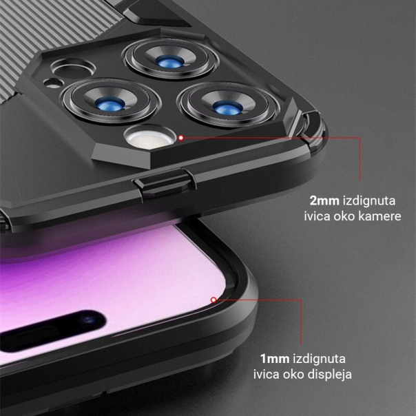 Maska za iPhone 15 Pro Max Bibercas crna - 603150