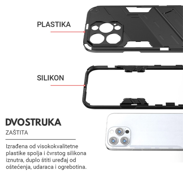 Maska za Xiaomi Redmi Note 13 Pro Plus 5G Bibercas crna - 606133