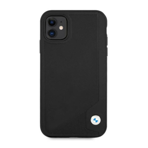 Maska za iPhone 11 BMW hc Leather Deboss crna - BMHCN61RCDPK