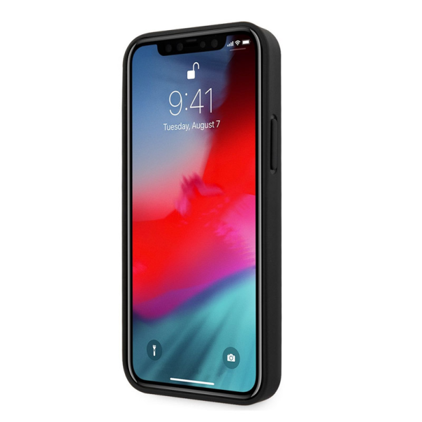 Maska za iPhone 12 Pro Max BMW hc Leather Deboss crna - BMHCP12LRCDPK