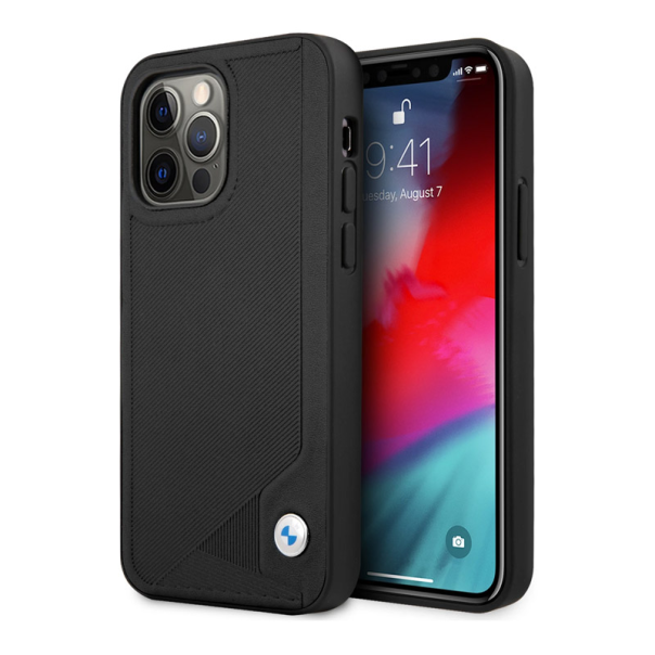 Maska za iPhone 13 Pro crna BMW Hc Leather Deboss - 203587