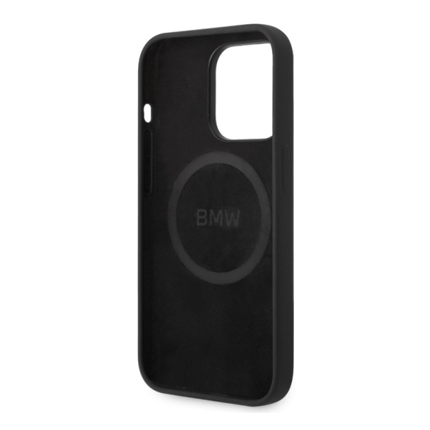 Maska za iPhone 14 Pro Max BMW hc Silicone Signature Mag Case crna - BMHMP14XSLBLBK