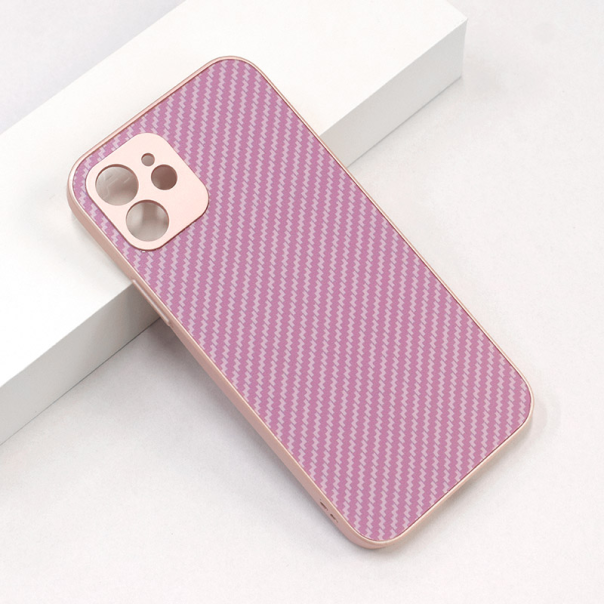 Maska za iPhone 12 Carbon Acrylic roze - 602225