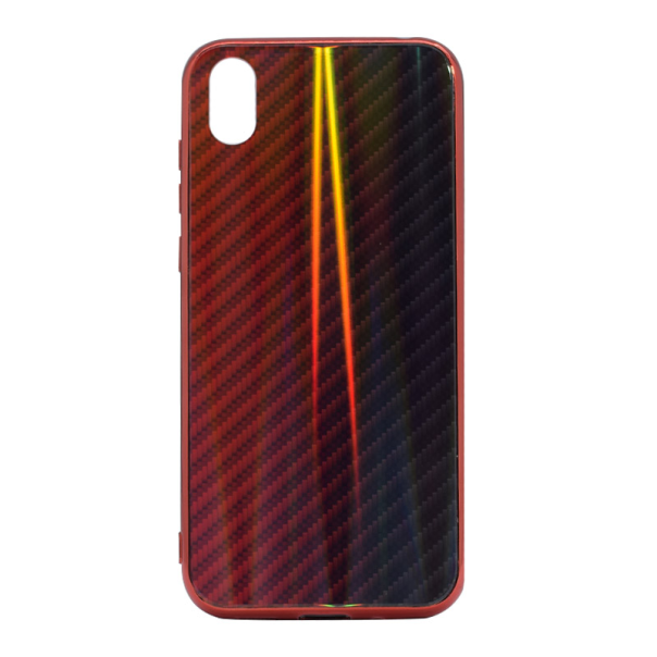 Maska za Huawei Y5 (2019)/ Honor 8S crveno Carbon glass crna - 038157-1-1