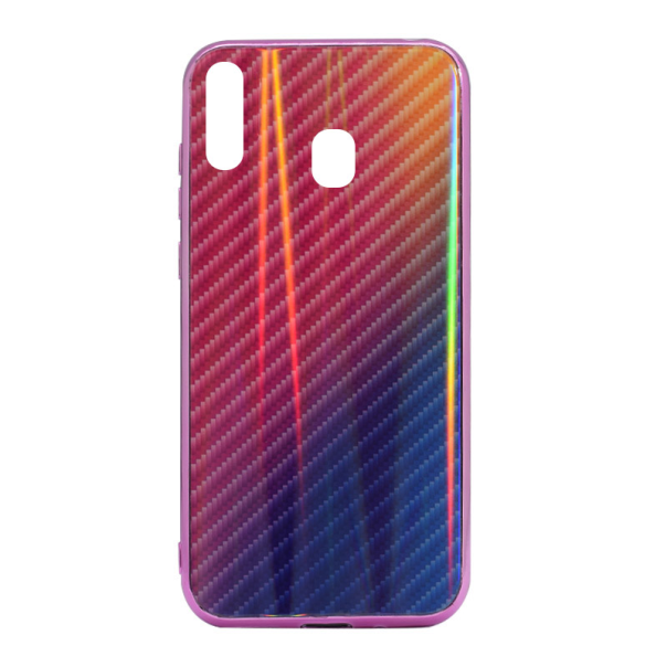 Maska za Samsung A20/ A205F/ A30/ A305F Carbon glass pink plava - 036750