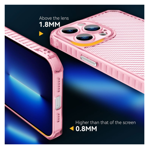 Maska Carbon shield iPhone 14 Pro Max pink - 057654