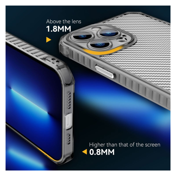 Maska Carbon shield iPhone 14 Pro Max siva - 057653