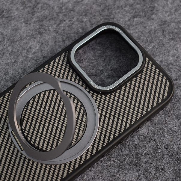 Maska za iPhone 16 Pro Carbon Stand Mag Case crna - 621128