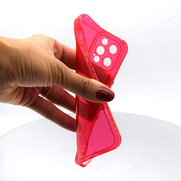 Maska za iPhone 14 Pro Max Clear color crvena - 057603