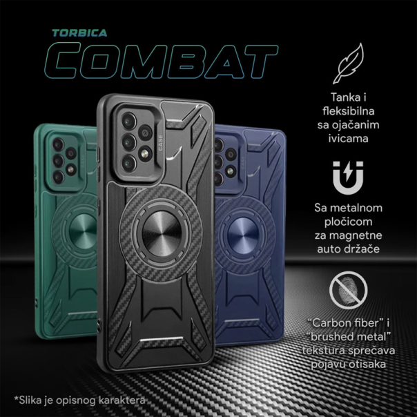 Maska za Samsung A15 4G/ A155F/ A15 5G/ A156B Combat crna - 607852