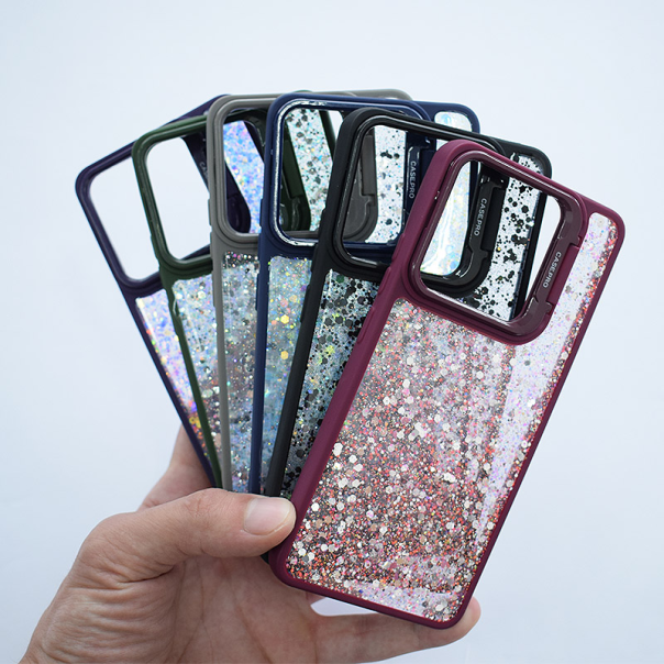 Maska za iPhone 16 Crystal Dots bordo - 614647