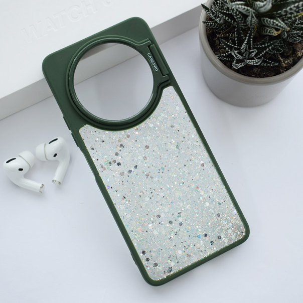 Maska za Xiaomi Redmi A3 (2024) Crystal Dots zelena - 611789