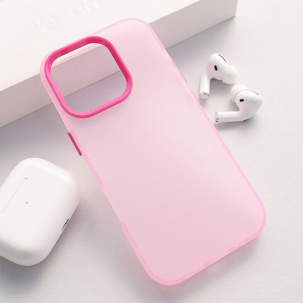 Maska za iPhone 16 Pro Electro Glow Frame roze - 616582