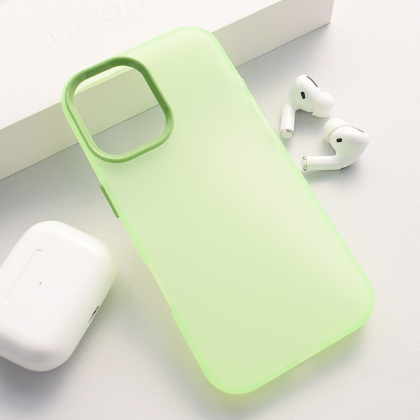 Maska za iPhone 16 Electro Glow Frame zelena - 616578