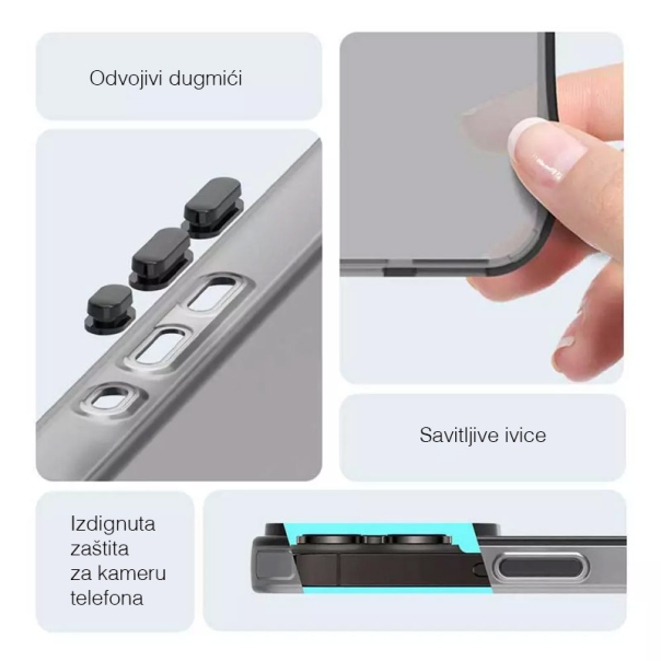 Maska za Samsung A16 5G/ A166B Electro Glow Frame bela - 616587